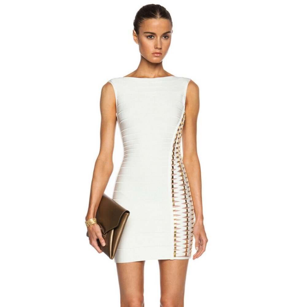 Authentic Herve Leger “KASSANDRA” Lace Up Side Ban